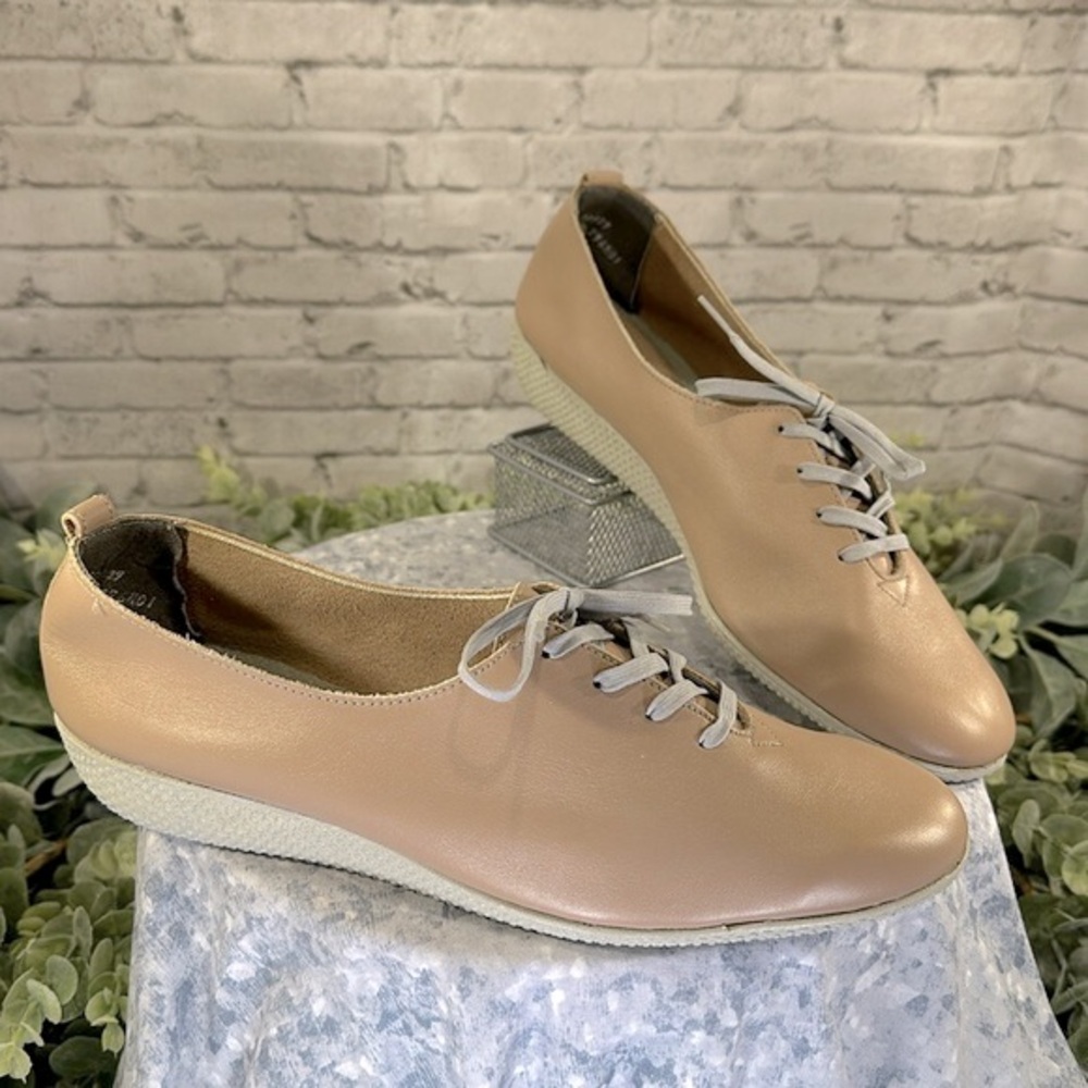 Naturalizer Sportlites Tan Leather Lace-up Casual Athleisure Walkers WMS 11N✨EUC